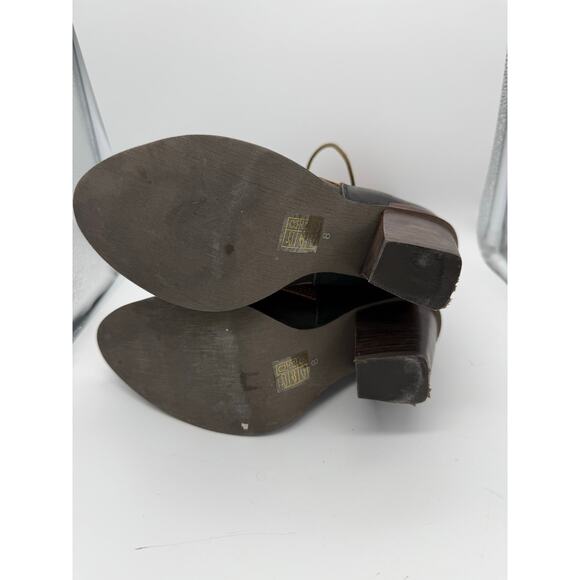 Jeffry Campbell Deadwood Lace Up Western High Heeled Boots Size 8 Brown Black - Picture 8 of 10